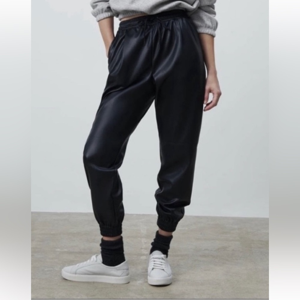 Zara pleather joggers